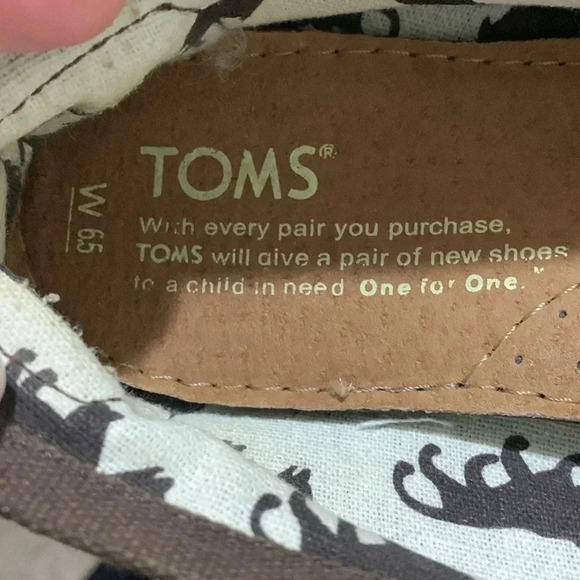Women’s Toms Brown Canvas Slip On Shoes Size 6.5 GUC - Picture 5 of 7